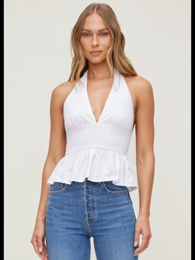 Dynamite Poplin Halter Top